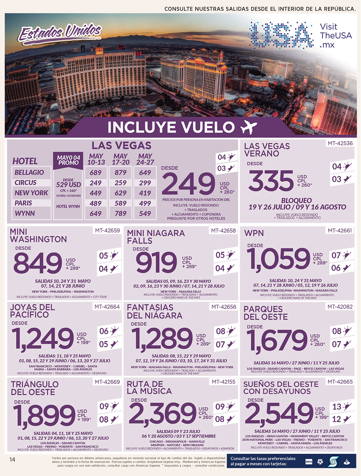 vaso caridad Tío o señor Viaje: Paquetes Avión + Hotel Las Vegas & Estados Unidos | 2023-2024