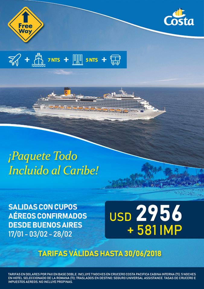 Crucero por El Caribe Vuelos Incluidos desde Buenos Aires