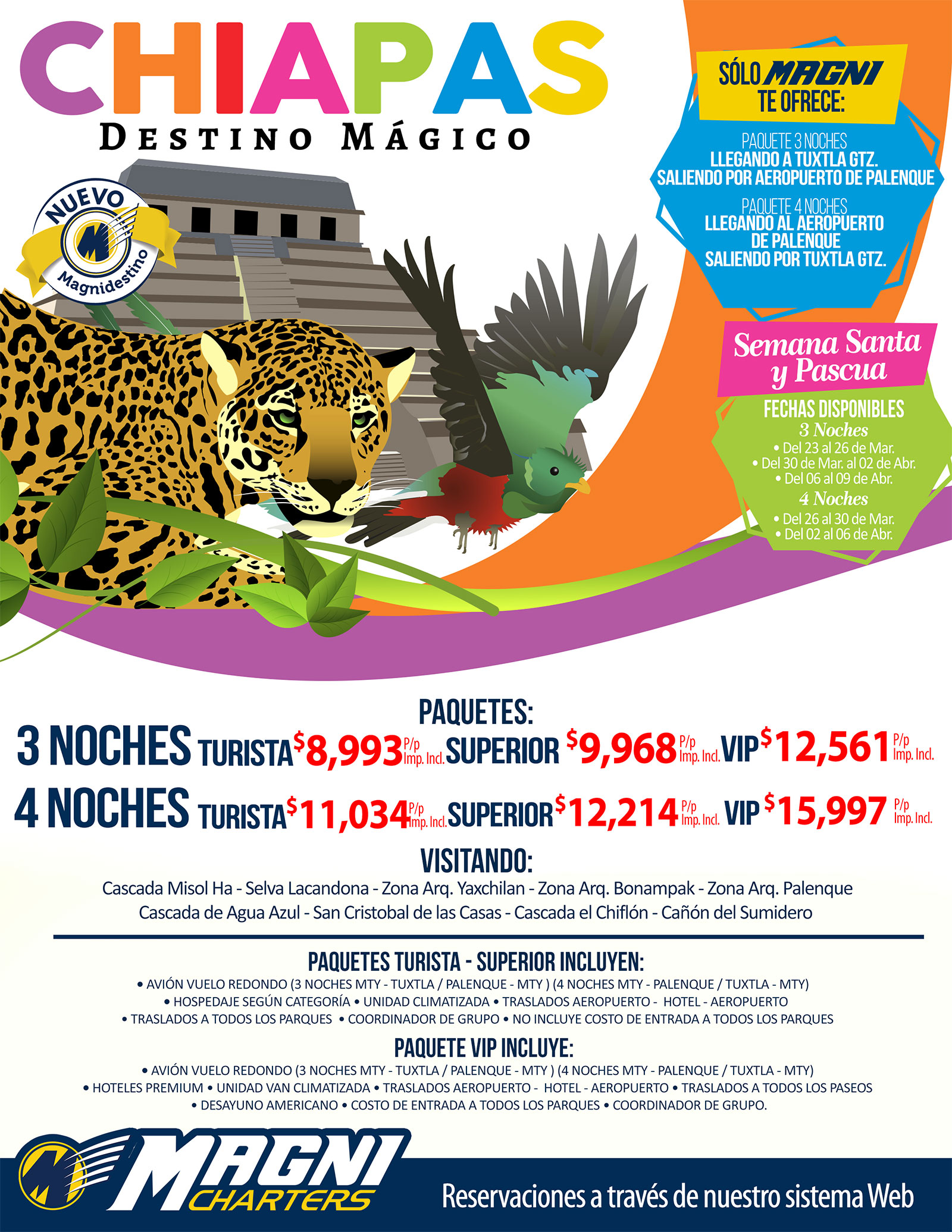 Magnicharters Paquetes a Chiapas desde Monterrey