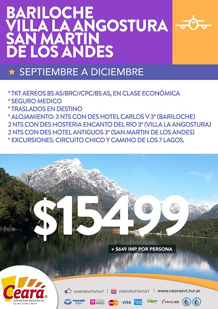Paquete a Bariloche desde Buenos Aires Septiembre a Diciembre 2018