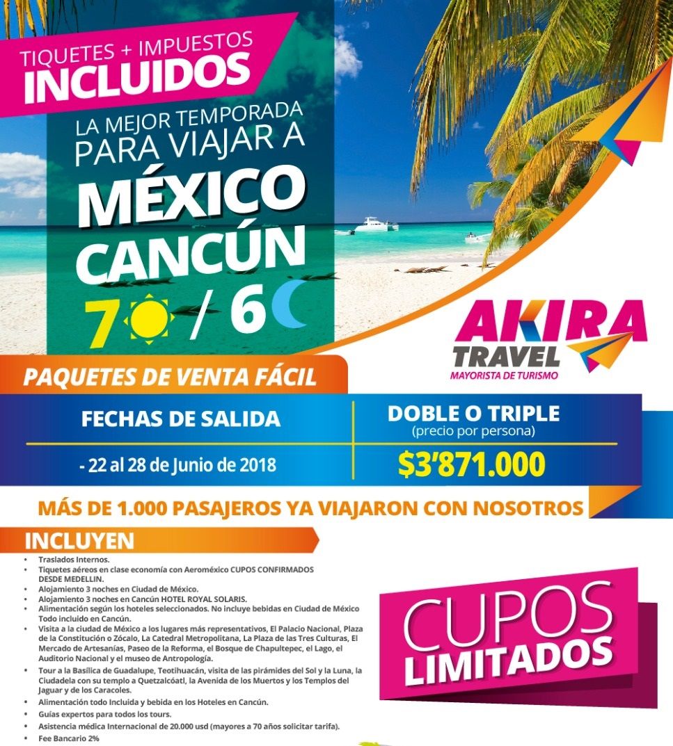 Paquete a Cancún México desde Medellín Colombia