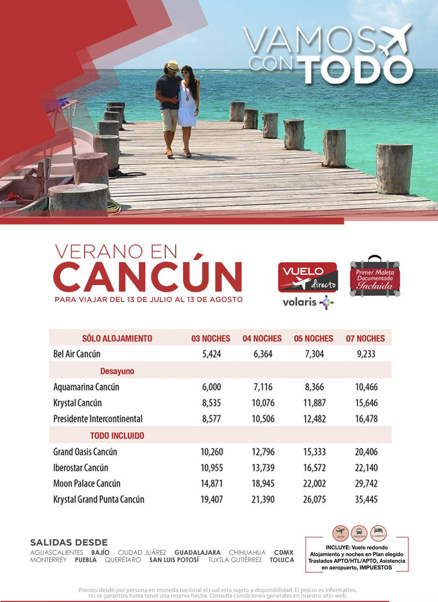 Paquetes a Cancún Todo Incluido Vuelos desde México