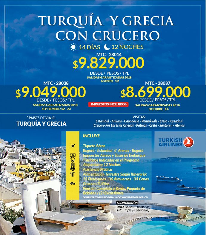 Turquía y Grecia con Crucero desde Colombia