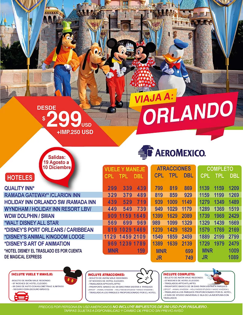 Viaja a Orlando con Aeromexico